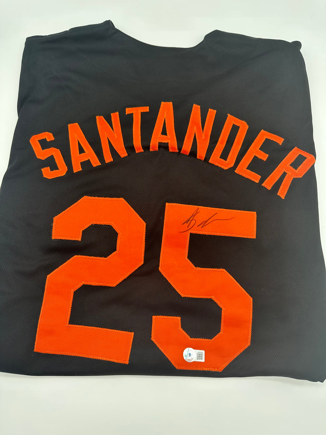 Anthany Santander signed black custom jersey