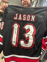 Load image into Gallery viewer, Ari Lehman first Jason signed jerseys
