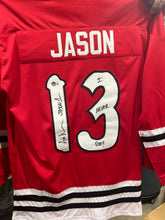 Load image into Gallery viewer, Ari Lehman first Jason signed jerseys
