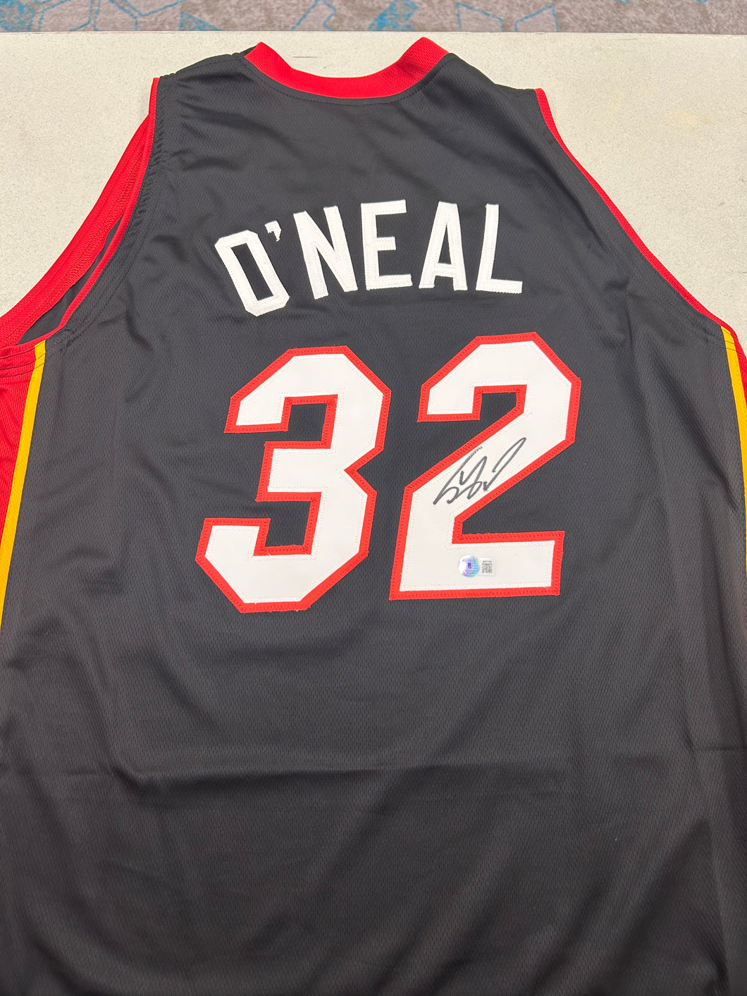 Shaquille O’Neal custom signed heat jersey