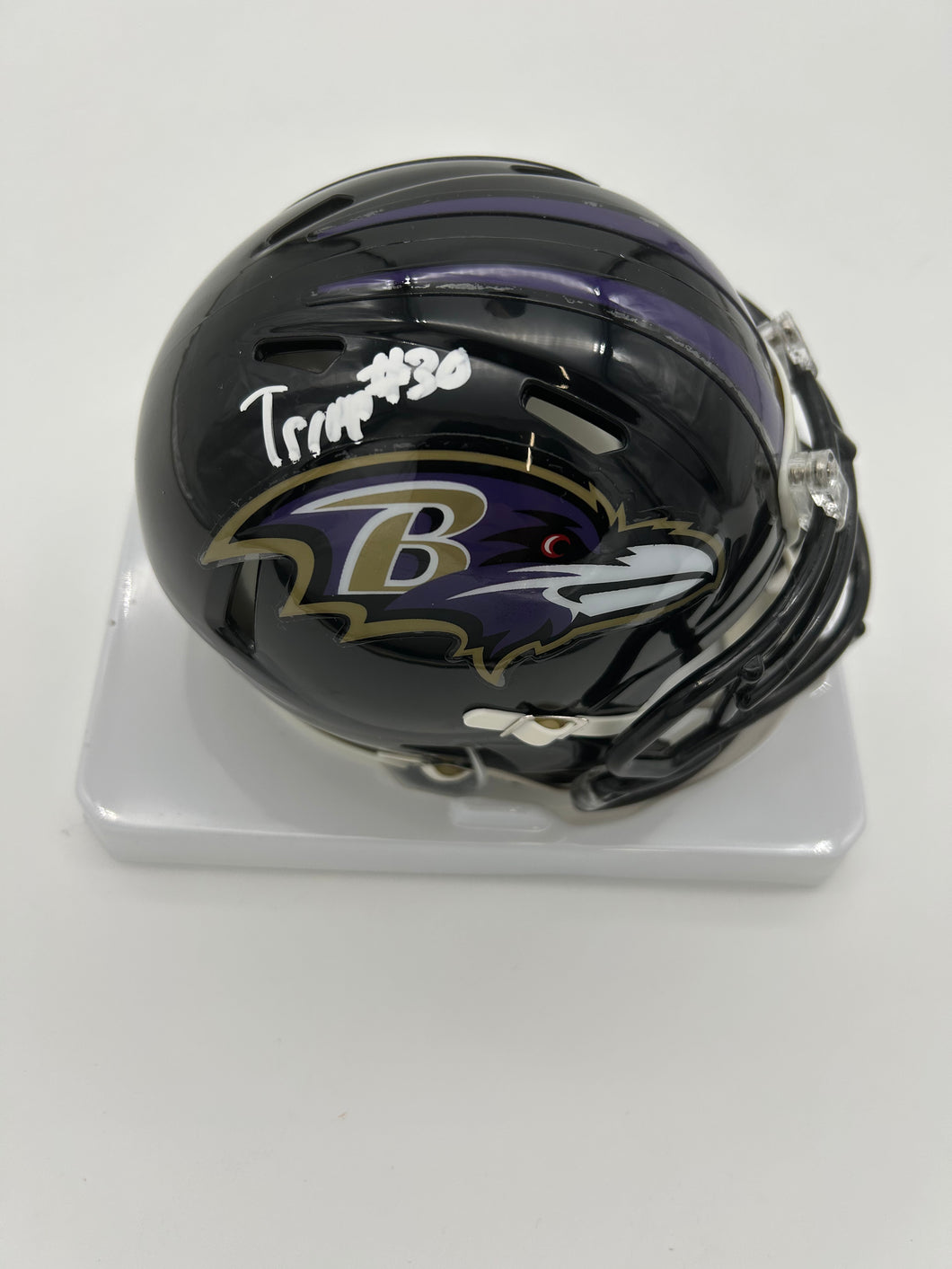Trenton Simpson signed mini helmet