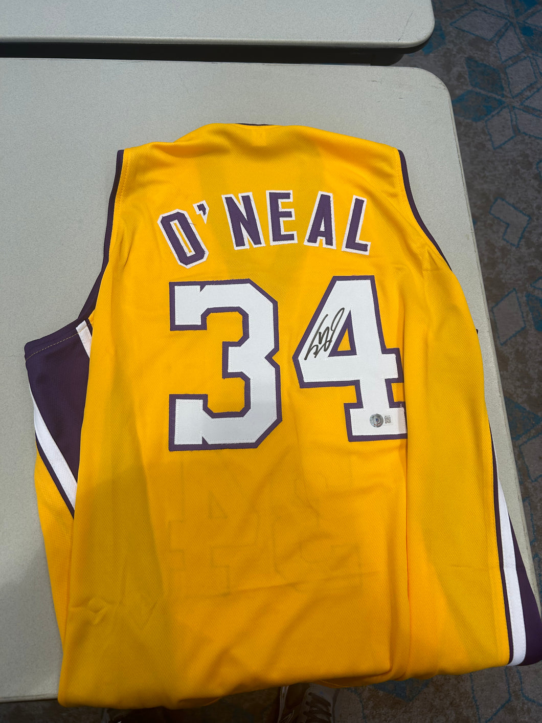 Shaquille O’Neal signed custom laker jersey