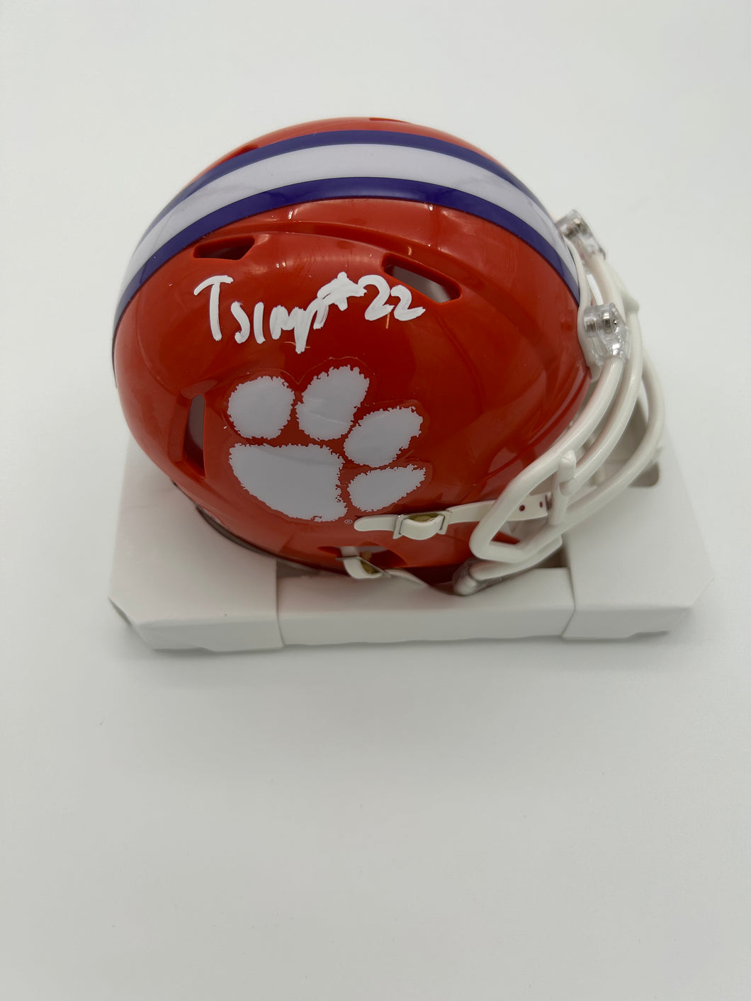 Trenton Simpson signed Clemson mini helmet