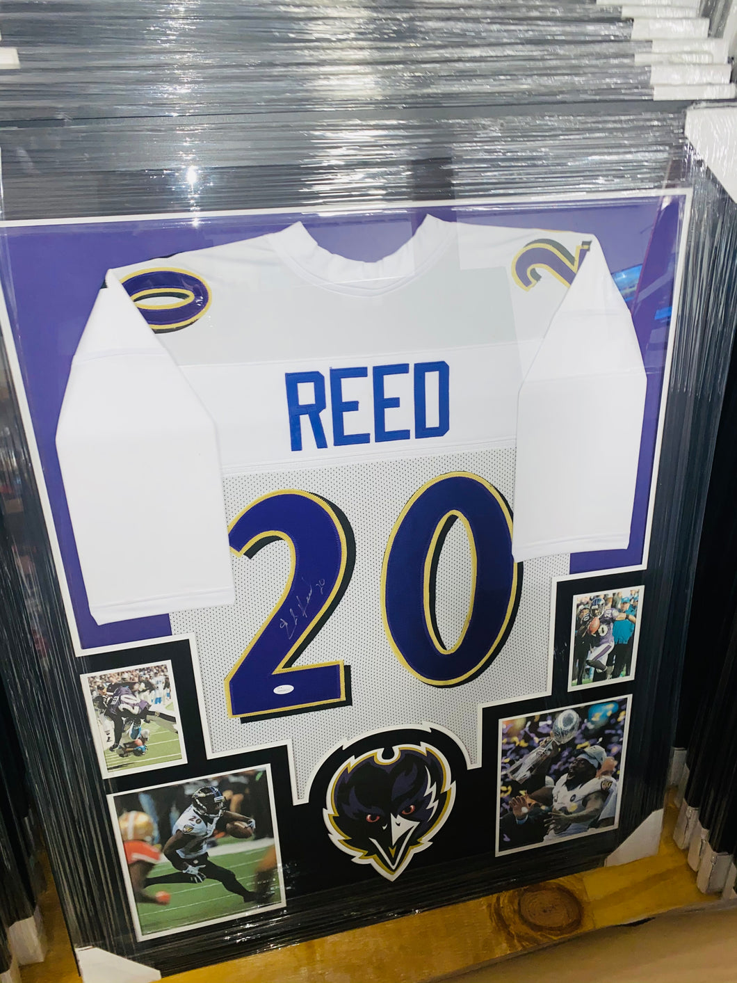 Ed Reed Framed Jersey