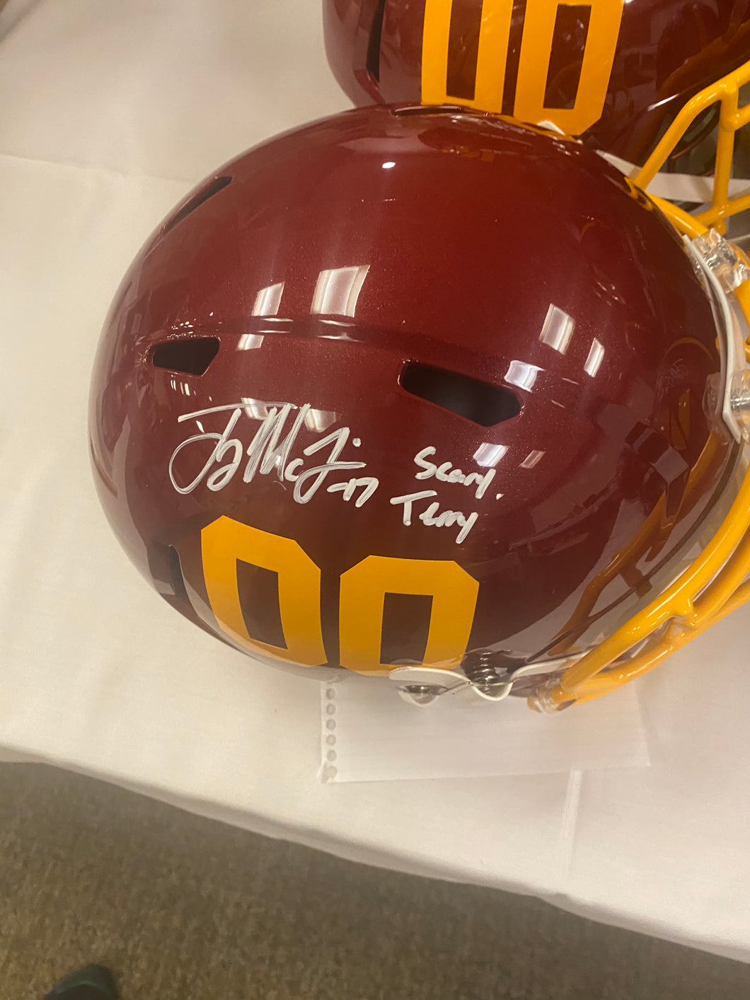 Terry McLaurin Washington Commanders Full Size Replica Helmet with Scary Terry inscription