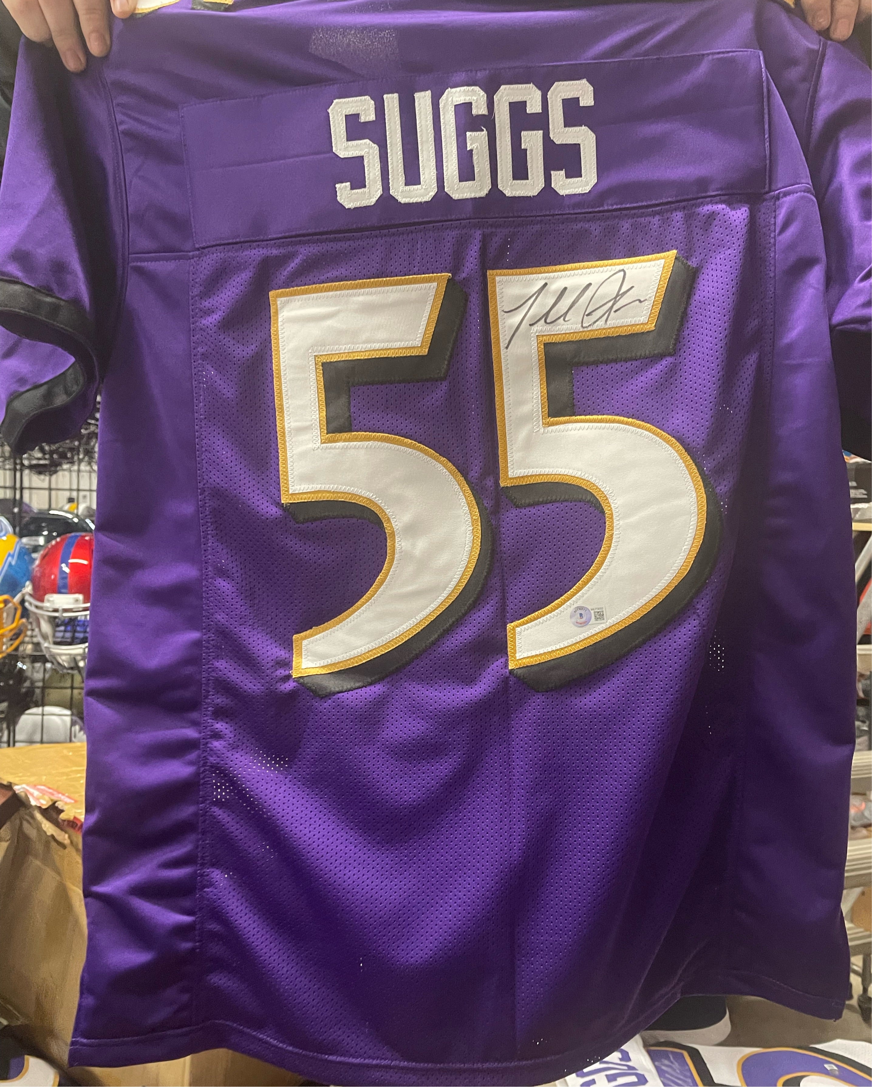 Terrell Suggs Autographed Black Custom Jersey Baltimore Ravens Beckett  Auction