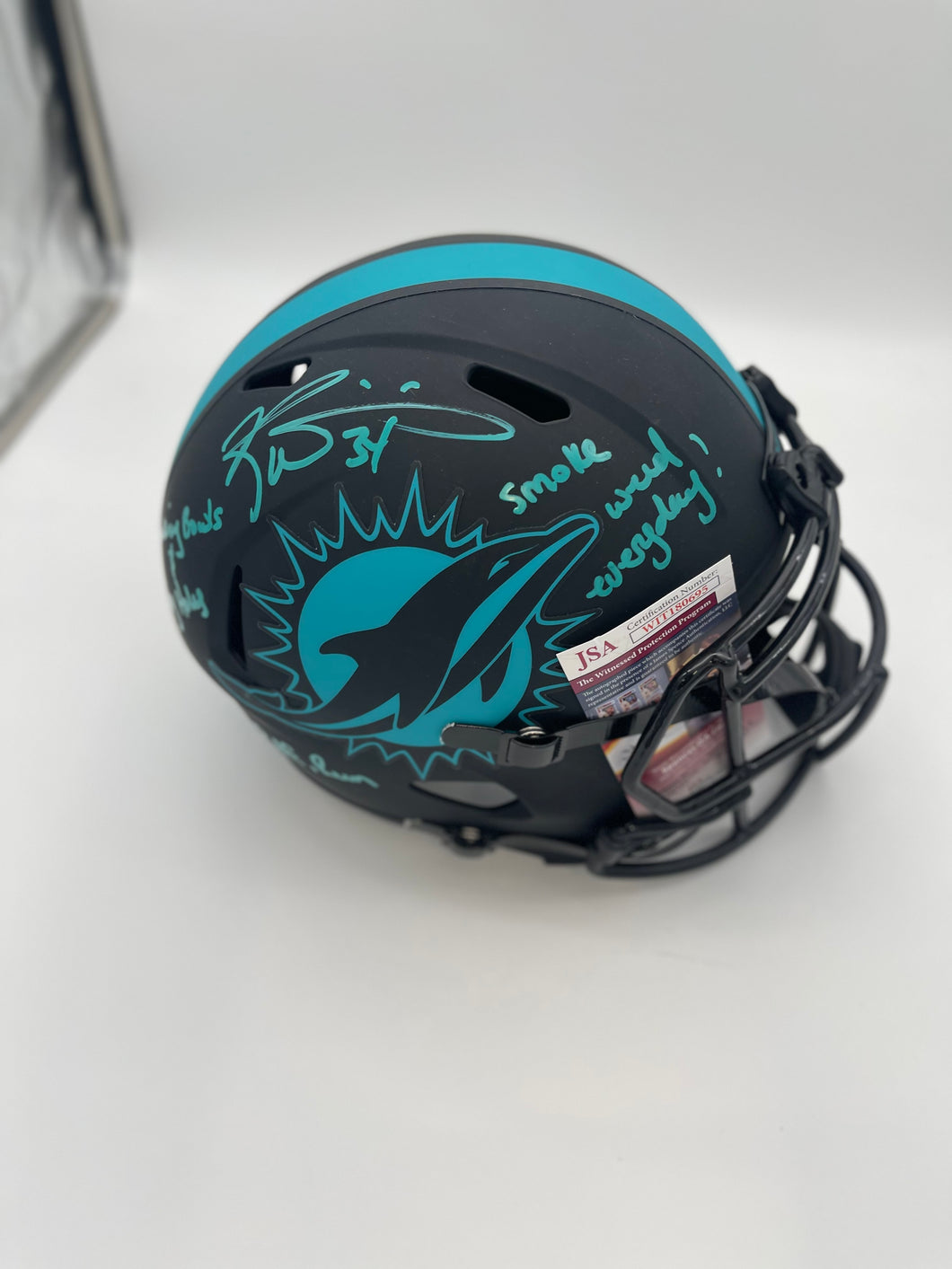Ricky Williams signed full size helmet with multiple inscriptions