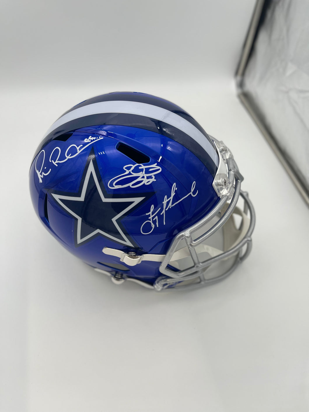 Troy Aikman, Emmitt Smith and Michael Irvin signed full size helmet