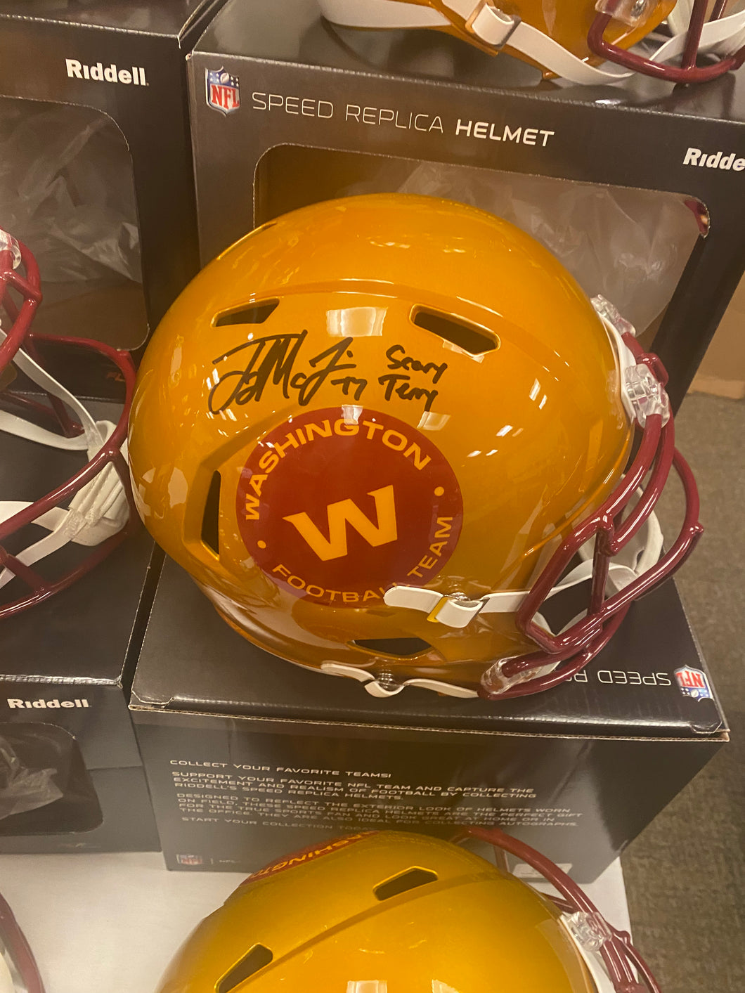 Terry McLaurin Washington Commanders Full Size Replica Helmet with Scary Terry inscription